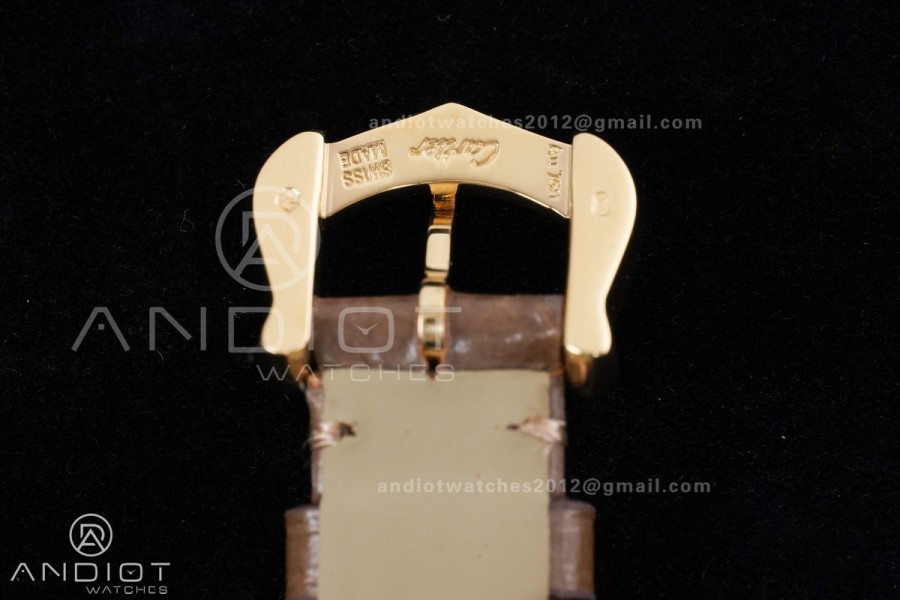 Baignoire Watch YG AF 1:1 Best Edition White Dial on Brown Croco RONDA Quartz