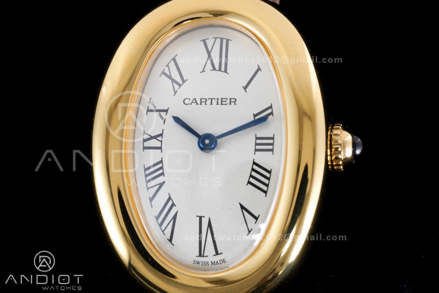 Baignoire Watch YG AF 1:1 Best Edition White Dial on Brown Croco RONDA Quartz