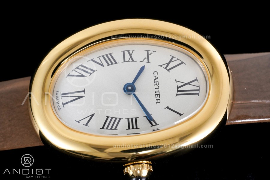 Baignoire Watch YG AF 1:1 Best Edition White Dial on Brown Croco RONDA Quartz