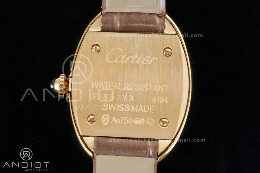 Baignoire Watch YG AF 1:1 Best Edition White Dial on Brown Croco RONDA Quartz