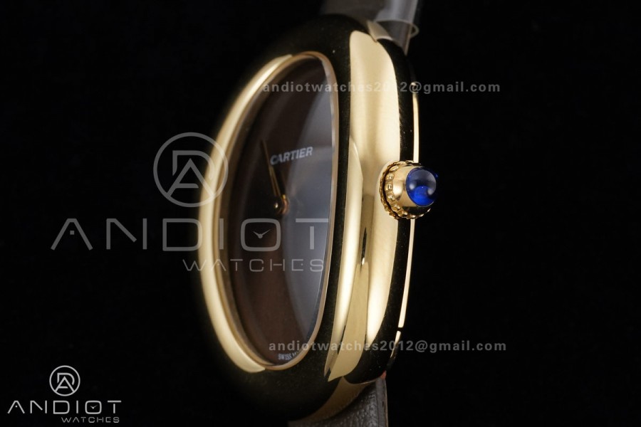 Baignoire Watch YG AF 1:1 Best Edition Brown Dial on Brown  Strap RONDA Quartz