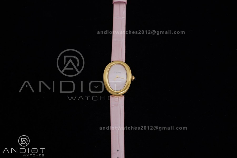 Baignoire Watch YG AF 1:1 Best Edition White Dial on Pink Strap RONDA Quartz