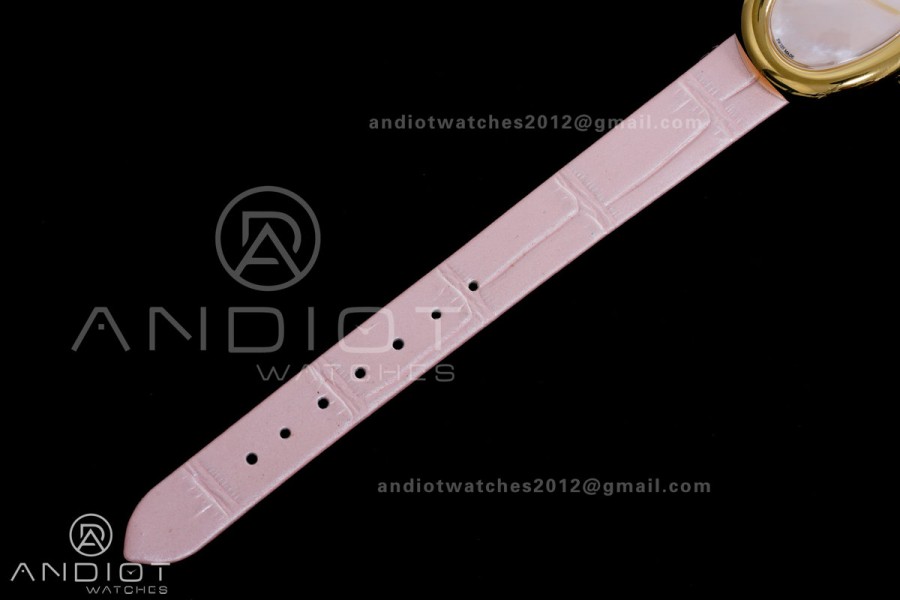 Baignoire Watch YG AF 1:1 Best Edition White Dial on Pink Strap RONDA Quartz