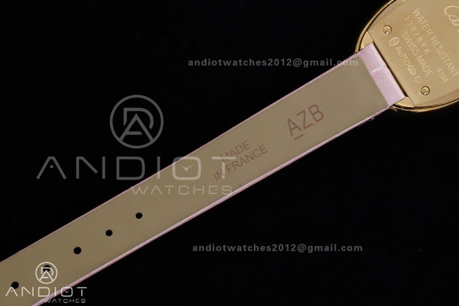 Baignoire Watch YG AF 1:1 Best Edition White Dial on Pink Strap RONDA Quartz