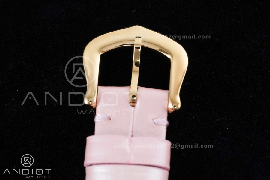 Baignoire Watch YG AF 1:1 Best Edition White Dial on Pink Strap RONDA Quartz