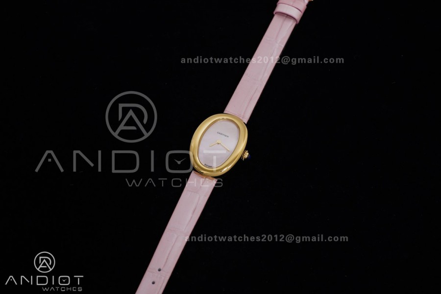 Baignoire Watch YG AF 1:1 Best Edition White Dial on Pink Strap RONDA Quartz