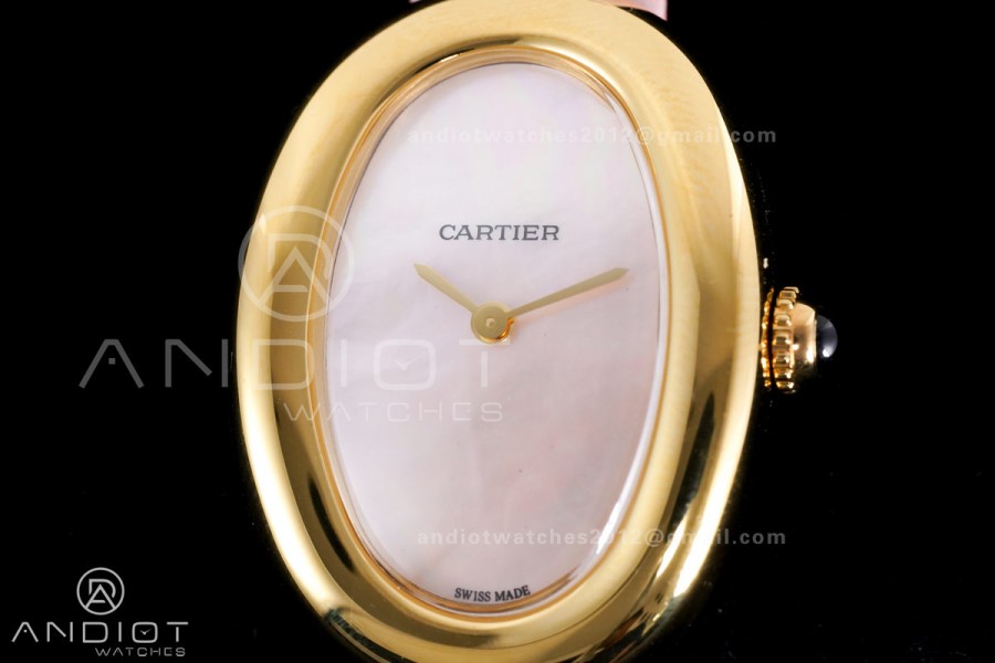 Baignoire Watch YG AF 1:1 Best Edition White Dial on Pink Strap RONDA Quartz