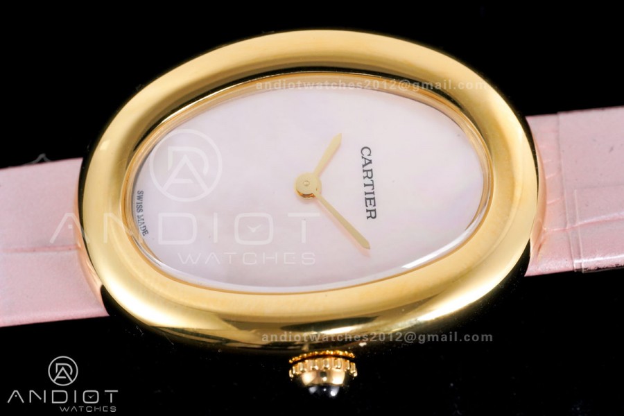 Baignoire Watch YG AF 1:1 Best Edition White Dial on Pink Strap RONDA Quartz