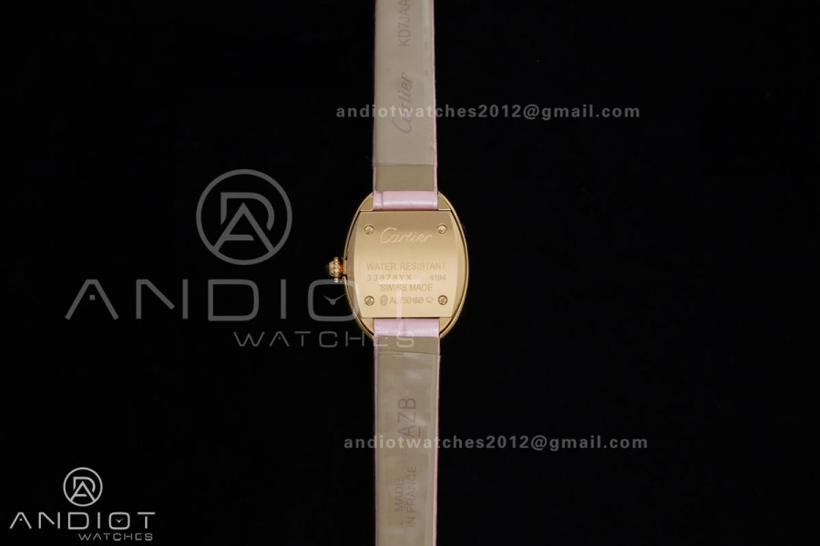 Baignoire Watch YG AF 1:1 Best Edition White Dial on Pink Strap RONDA Quartz