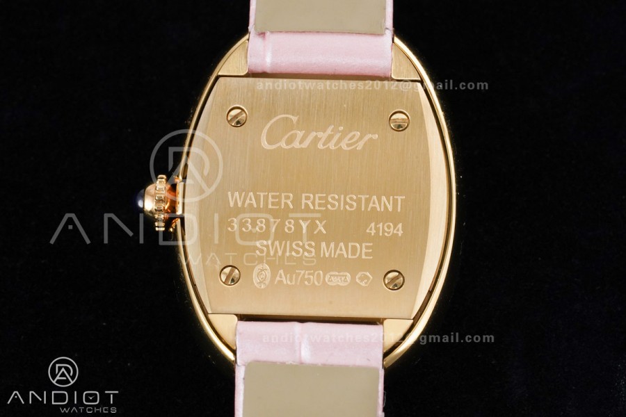 Baignoire Watch YG AF 1:1 Best Edition White Dial on Pink Strap RONDA Quartz