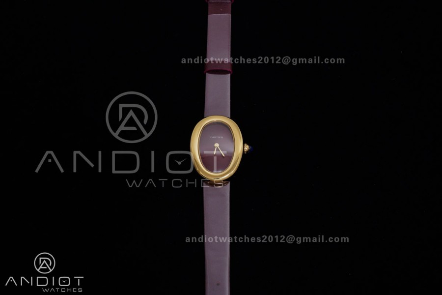 Baignoire Watch YG AF 1:1 Best Edition Red Dial  on Red Strap RONDA Quartz