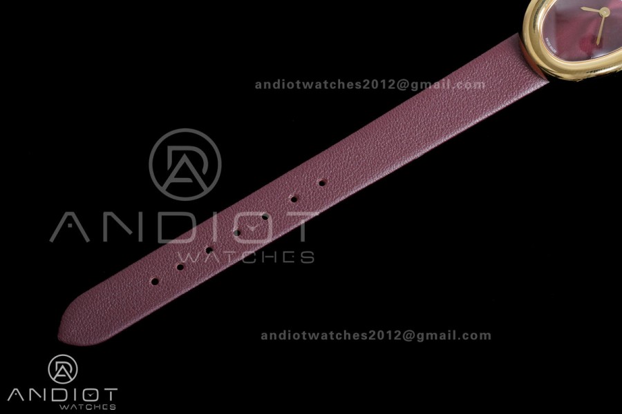 Baignoire Watch YG AF 1:1 Best Edition Red Dial  on Red Strap RONDA Quartz