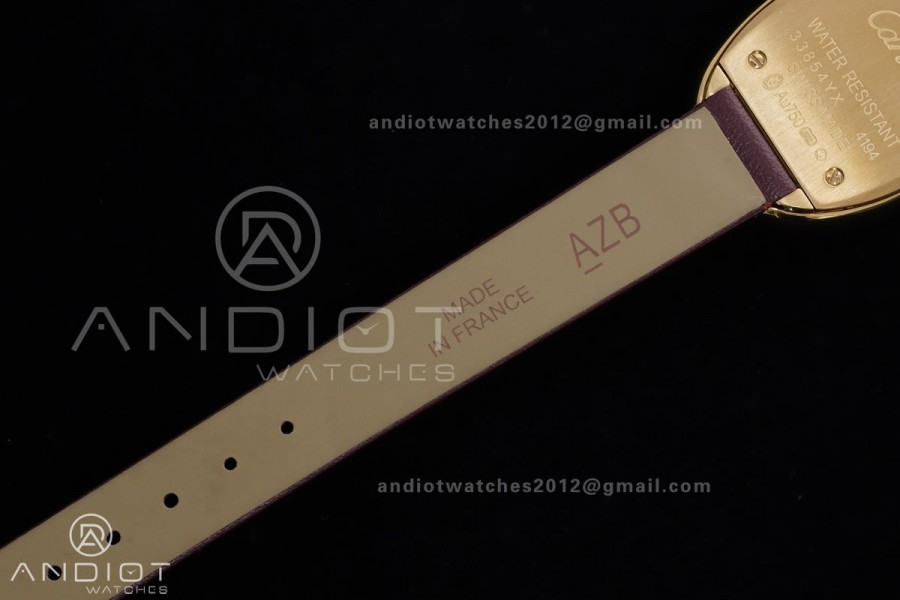 Baignoire Watch YG AF 1:1 Best Edition Red Dial  on Red Strap RONDA Quartz