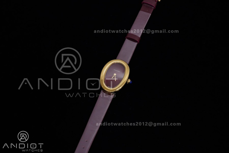 Baignoire Watch YG AF 1:1 Best Edition Red Dial  on Red Strap RONDA Quartz