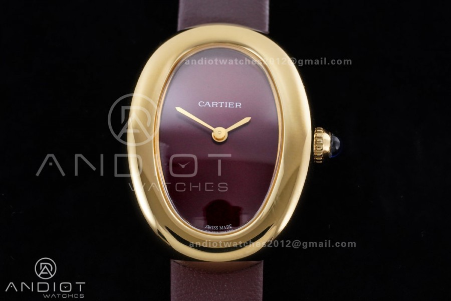 Baignoire Watch YG AF 1:1 Best Edition Red Dial  on Red Strap RONDA Quartz