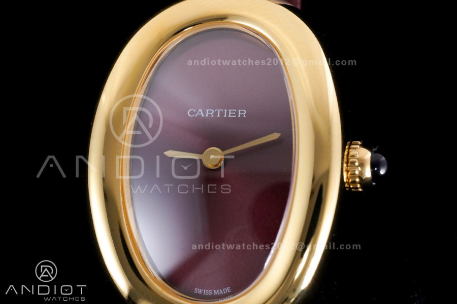 Baignoire Watch YG AF 1:1 Best Edition Red Dial  on Red Strap RONDA Quartz