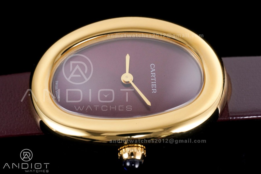 Baignoire Watch YG AF 1:1 Best Edition Red Dial  on Red Strap RONDA Quartz