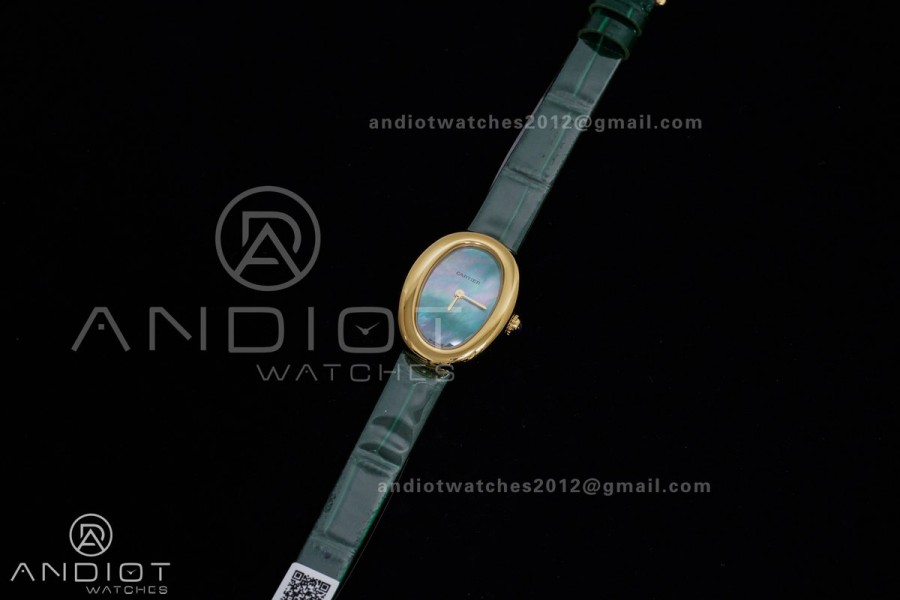 Baignoire Watch YG AF 1:1 Best Edition Green Mop Dial  on Green Croco RONDA Quartz