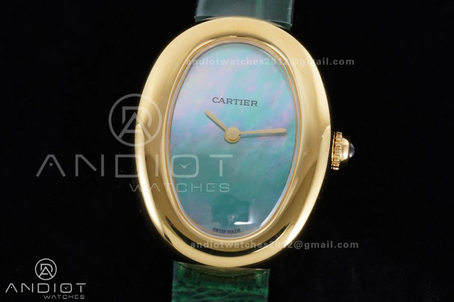 Baignoire Watch YG AF 1:1 Best Edition Green Mop Dial  on Green Croco RONDA Quartz