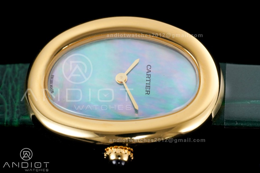 Baignoire Watch YG AF 1:1 Best Edition Green Mop Dial  on Green Croco RONDA Quartz