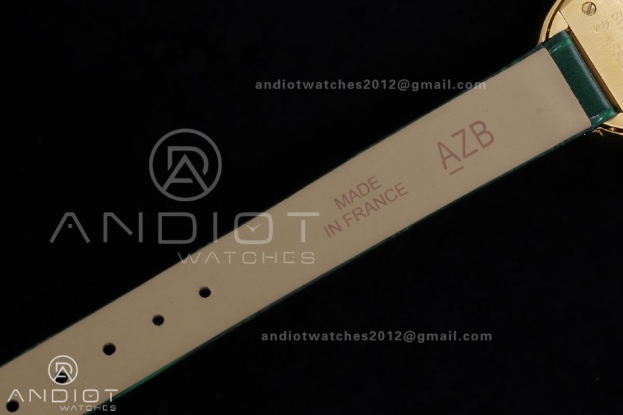 Baignoire Watch YG AF 1:1 Best Edition White Dial Diamonds Bezel on Green Strap RONDA Quartz