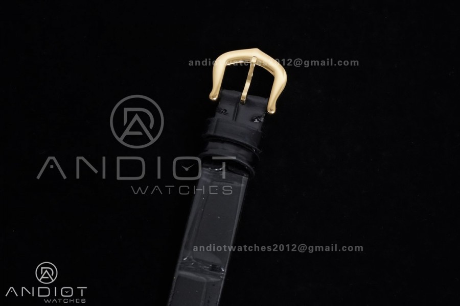 Baignoire Watch YG AF 1:1 Best Edition White Dial on Black Strap RONDA Quartz