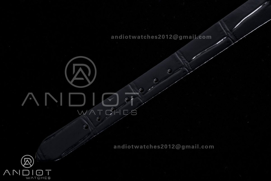 Baignoire Watch YG AF 1:1 Best Edition White Dial on Black Strap RONDA Quartz