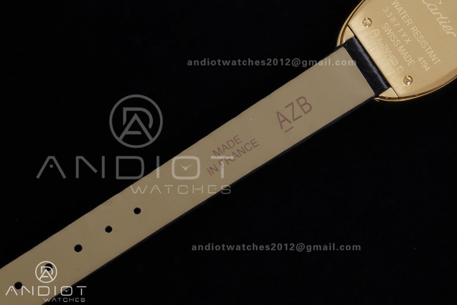 Baignoire Watch YG AF 1:1 Best Edition White Dial on Black Strap RONDA Quartz