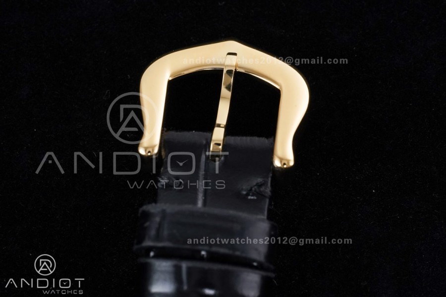 Baignoire Watch YG AF 1:1 Best Edition White Dial on Black Strap RONDA Quartz