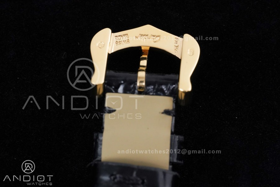 Baignoire Watch YG AF 1:1 Best Edition White Dial on Black Strap RONDA Quartz