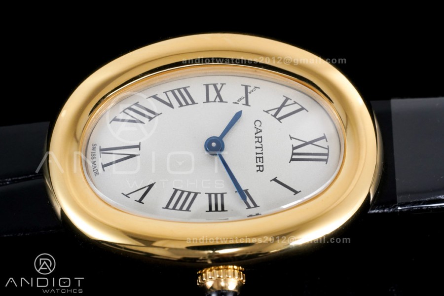 Baignoire Watch YG AF 1:1 Best Edition White Dial on Black Strap RONDA Quartz