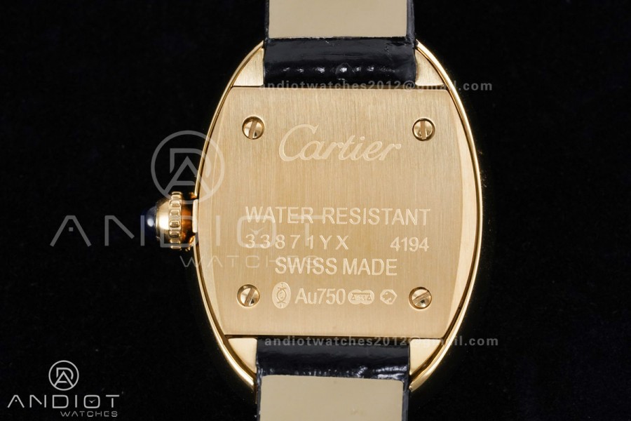 Baignoire Watch YG AF 1:1 Best Edition White Dial on Black Strap RONDA Quartz