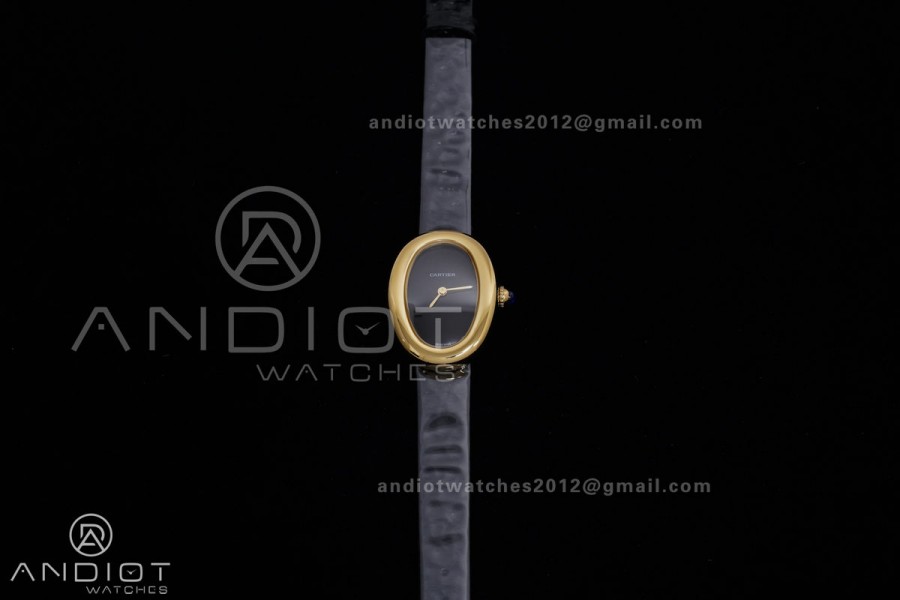 Baignoire Watch YG AF 1:1 Best Edition Black Dial on Black Strap RONDA Quartz