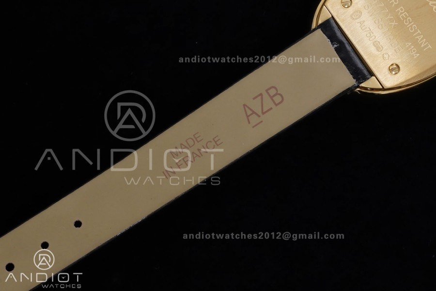 Baignoire Watch YG AF 1:1 Best Edition Black Dial on Black Strap RONDA Quartz