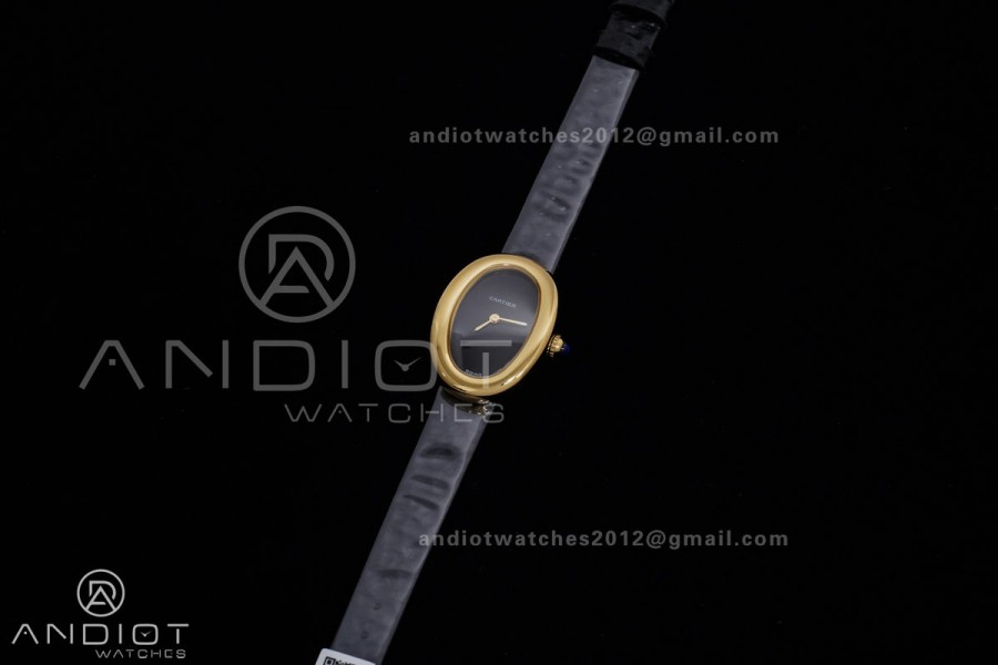 Baignoire Watch YG AF 1:1 Best Edition Black Dial on Black Strap RONDA Quartz