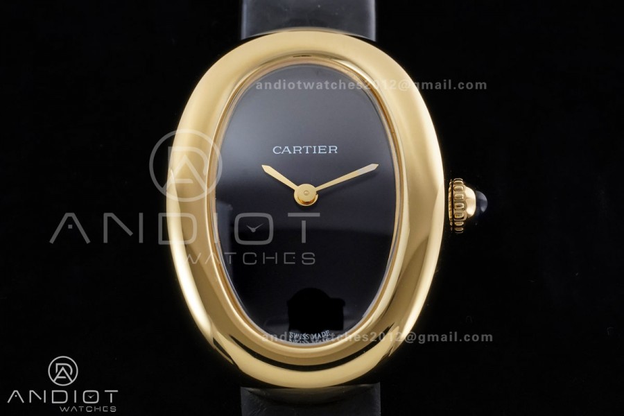 Baignoire Watch YG AF 1:1 Best Edition Black Dial on Black Strap RONDA Quartz