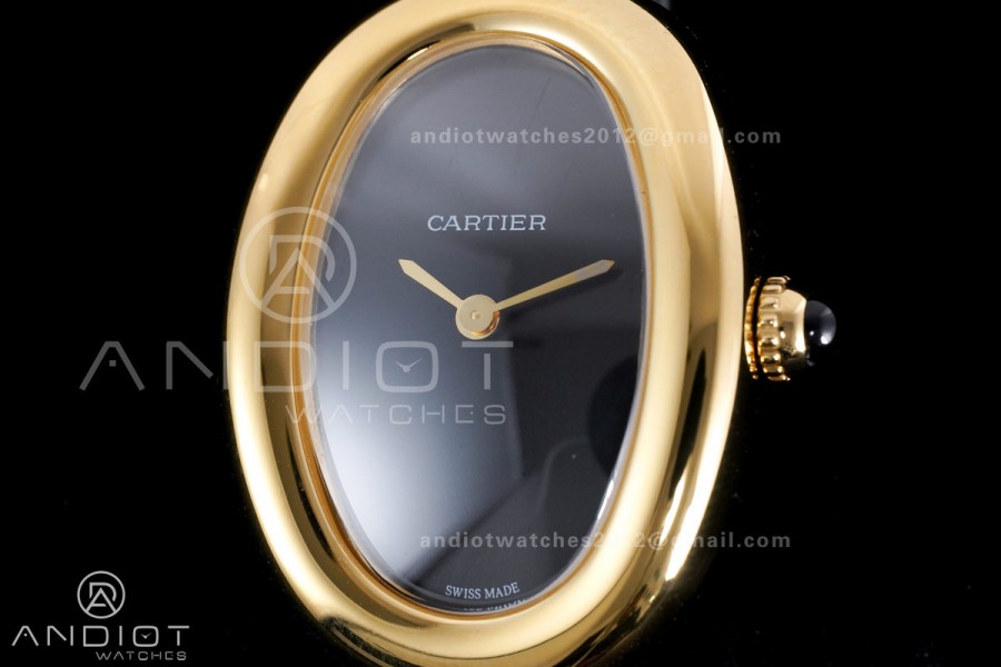 Baignoire Watch YG AF 1:1 Best Edition Black Dial on Black Strap RONDA Quartz