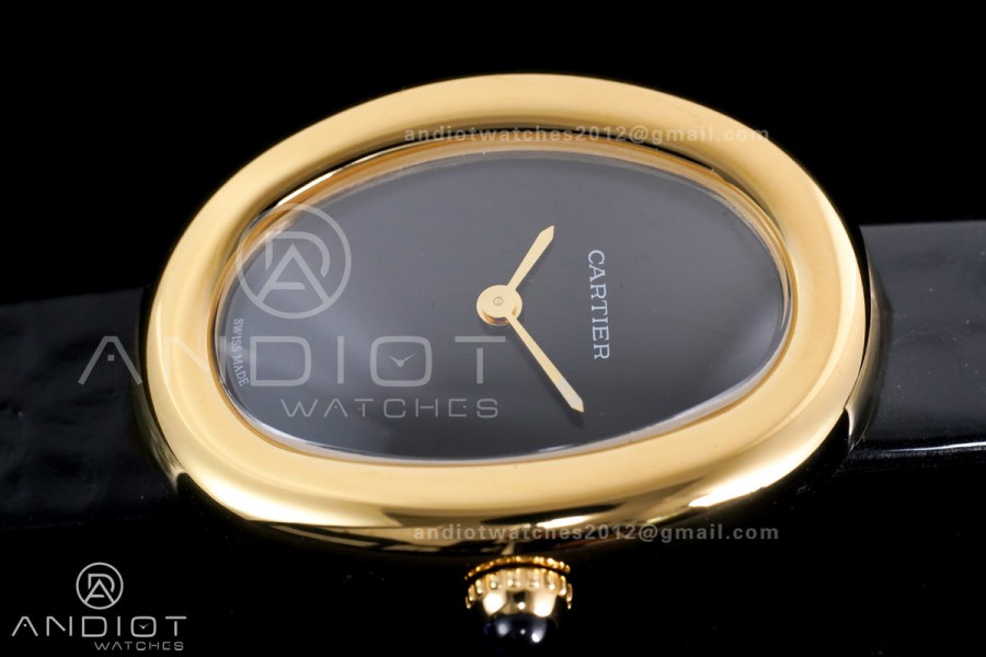 Baignoire Watch YG AF 1:1 Best Edition Black Dial on Black Strap RONDA Quartz