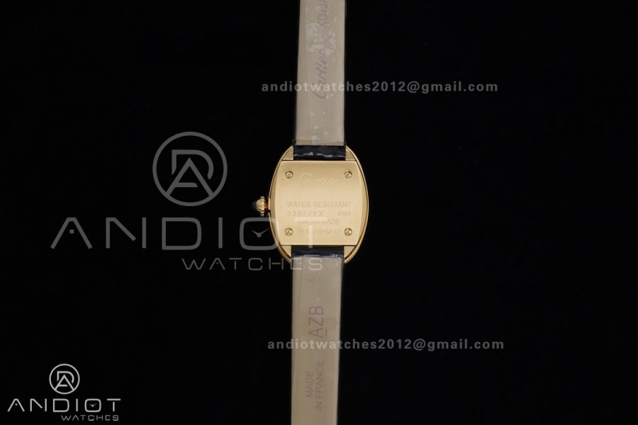 Baignoire Watch YG AF 1:1 Best Edition Black Dial on Black Strap RONDA Quartz