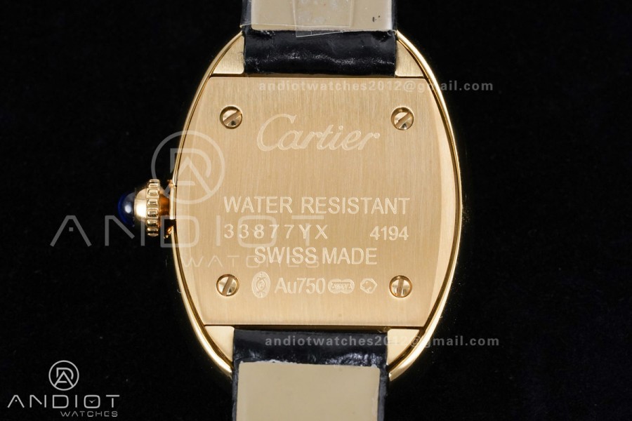 Baignoire Watch YG AF 1:1 Best Edition Black Dial on Black Strap RONDA Quartz