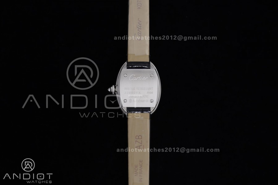 Baignoire Watch SSAF 1:1 Best Edition White Dial Diamonds Bezel on Black Strap RONDA Quartz