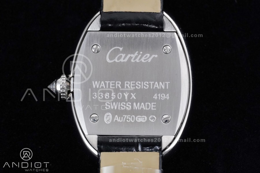 Baignoire Watch SSAF 1:1 Best Edition White Dial Diamonds Bezel on Black Strap RONDA Quartz