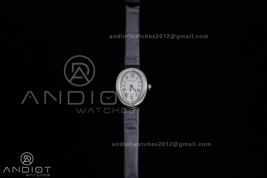 Baignoire Watch SS AF 1:1 Best Edition White Dial on Black Strap RONDA Quartz