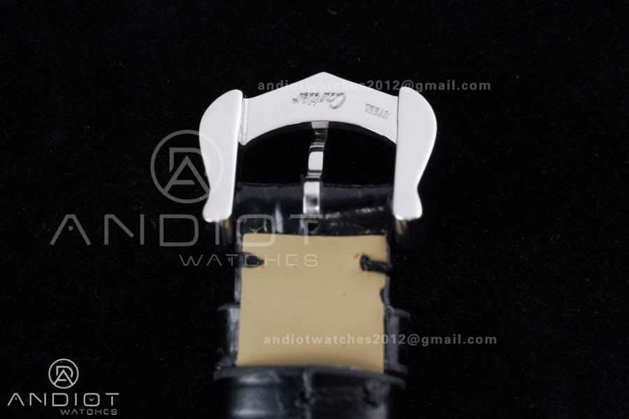 Baignoire Watch SS AF 1:1 Best Edition White Dial on Black Strap RONDA Quartz