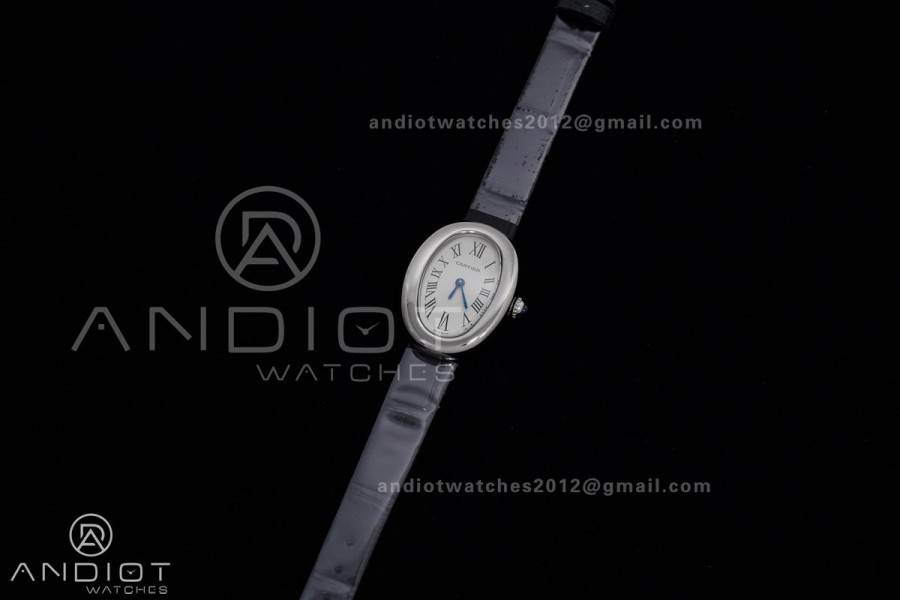 Baignoire Watch SS AF 1:1 Best Edition White Dial on Black Strap RONDA Quartz