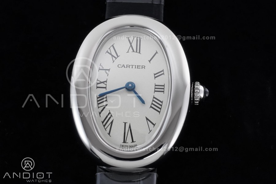 Baignoire Watch SS AF 1:1 Best Edition White Dial on Black Strap RONDA Quartz