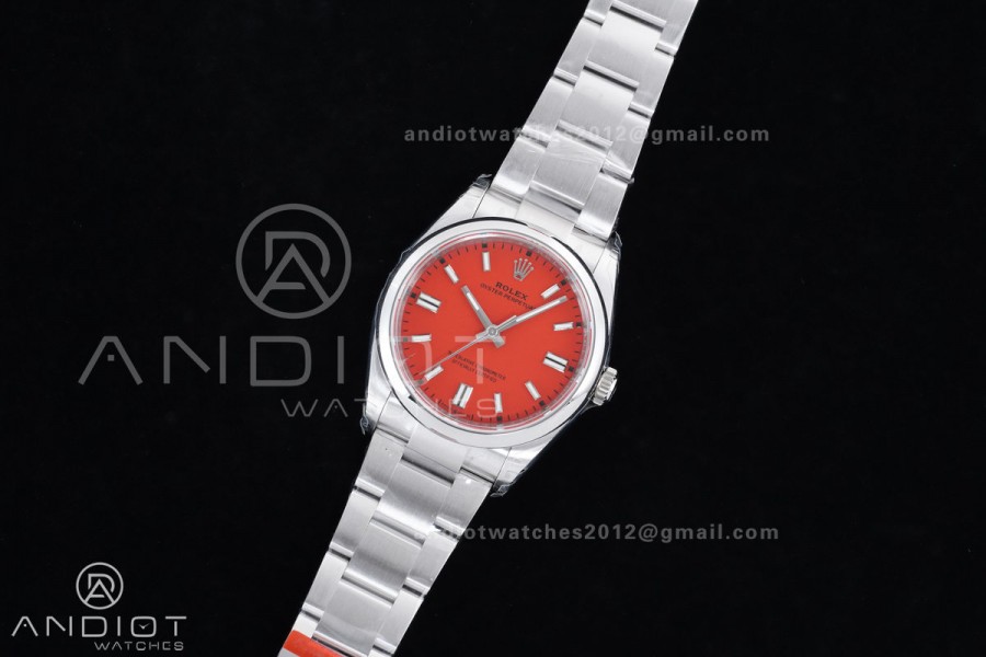 Oyster Perpetual 126000 36mm VSF 1:1 Best Edition 904L Steel Red Dial DD3230 V2