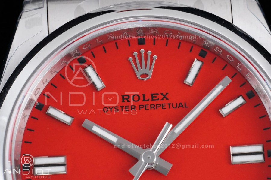 Oyster Perpetual 126000 36mm VSF 1:1 Best Edition 904L Steel Red Dial DD3230 V2