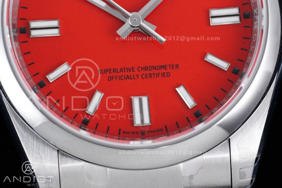 Oyster Perpetual 126000 36mm VSF 1:1 Best Edition 904L Steel Red Dial DD3230 V2