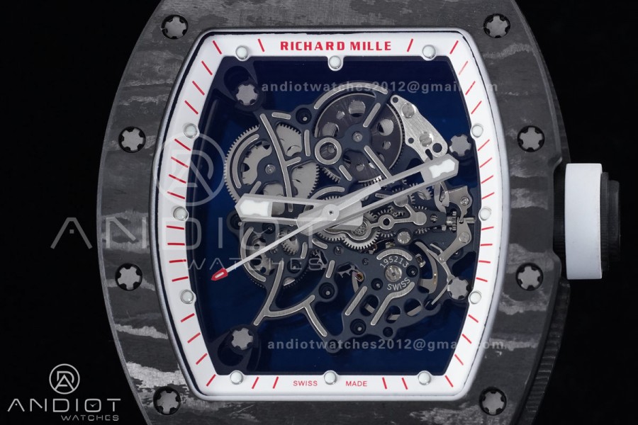 RM055 NTPT APSF 1:1 Best Edition White Bezel Red Crown on Rubber Strap RMUL2 Super Clone
